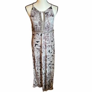 INC Brown Paisley Maxi Dress, Size Large